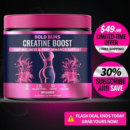 Bold Buns Creatine for Women – Build Strength, Support Skin Glow & Hair Heath, Recover Faster | 30 Servings - Unflavored