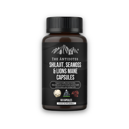 The Antidotes Shilajit, SeaMoss and Lions Mane Capsules - 60 Vegan Capsules