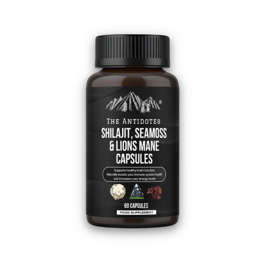 The Antidotes Shilajit, SeaMoss and Lions Mane Capsules - 60 Vegan Capsules