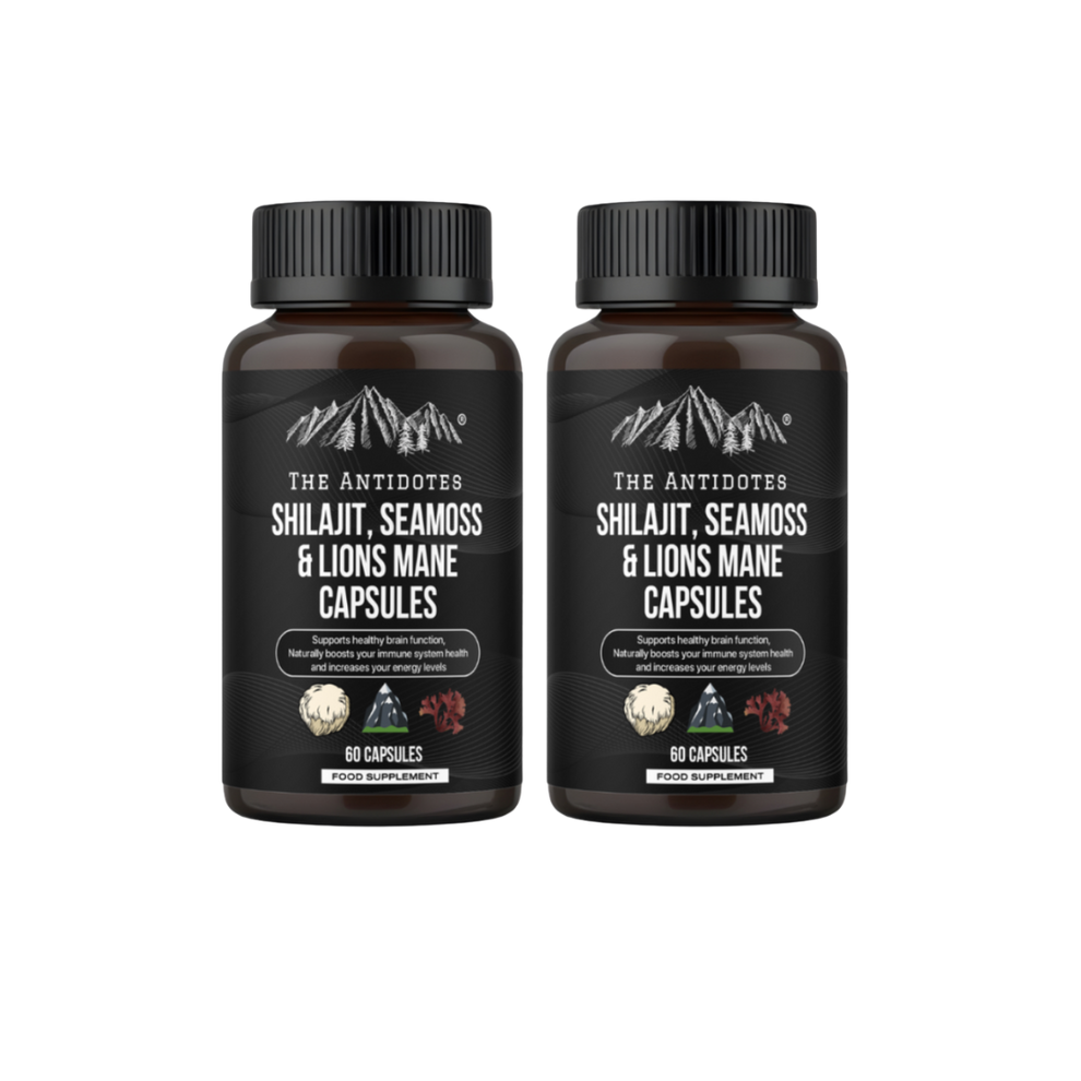 The Antidotes Shilajit, SeaMoss and Lions Mane Capsules - 60 Vegan Capsules